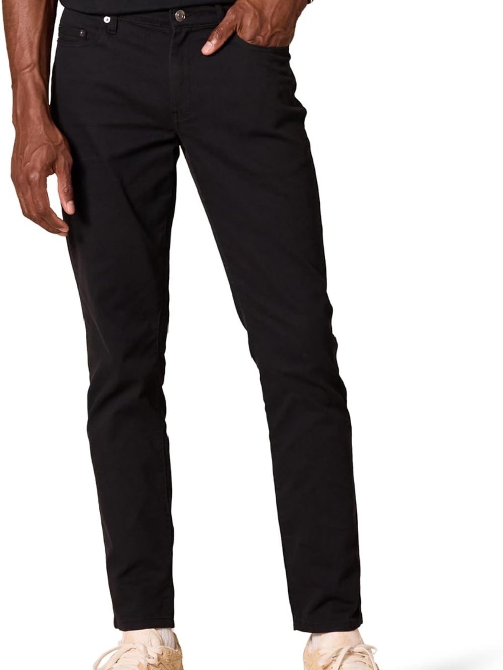 Amazon Essentials Men’s 36x34 XL black stretch twill casual pants cotton chino